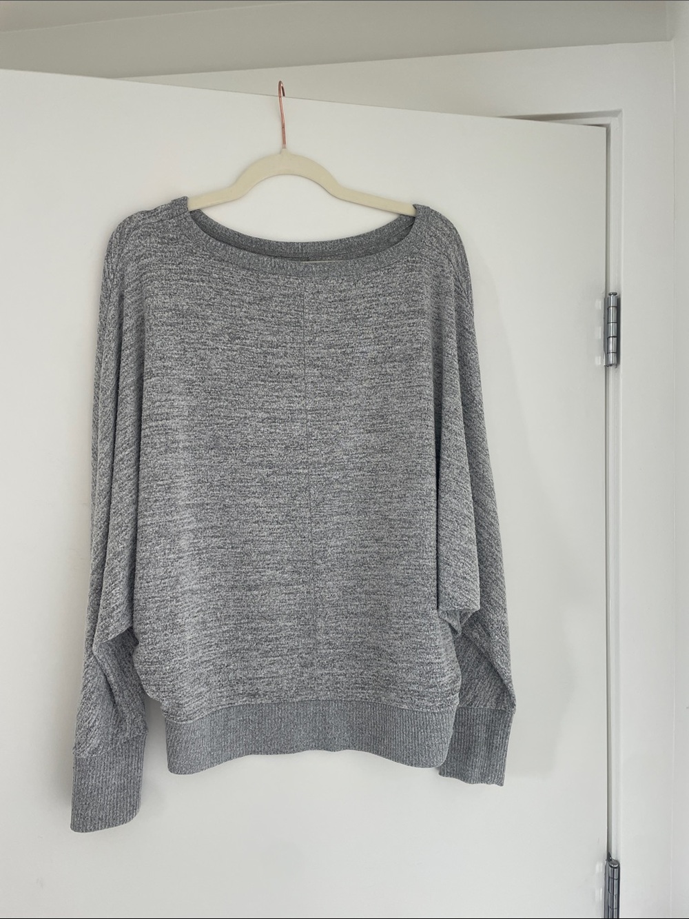 GAP Heather Gray Boatneck Oversized Long Sleeve Sweater